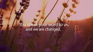 You speak your word to us and we are changed with sunset in background